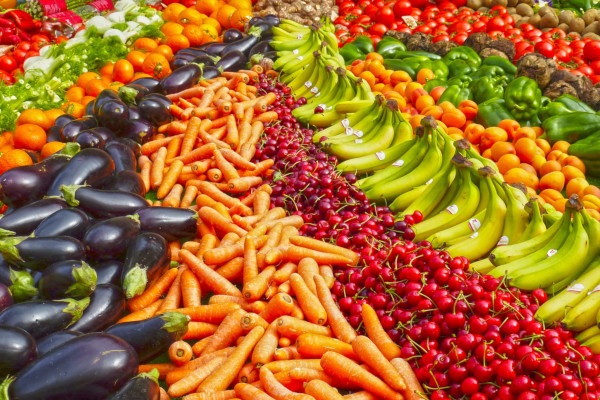 sorted and organized fruits on bazaar